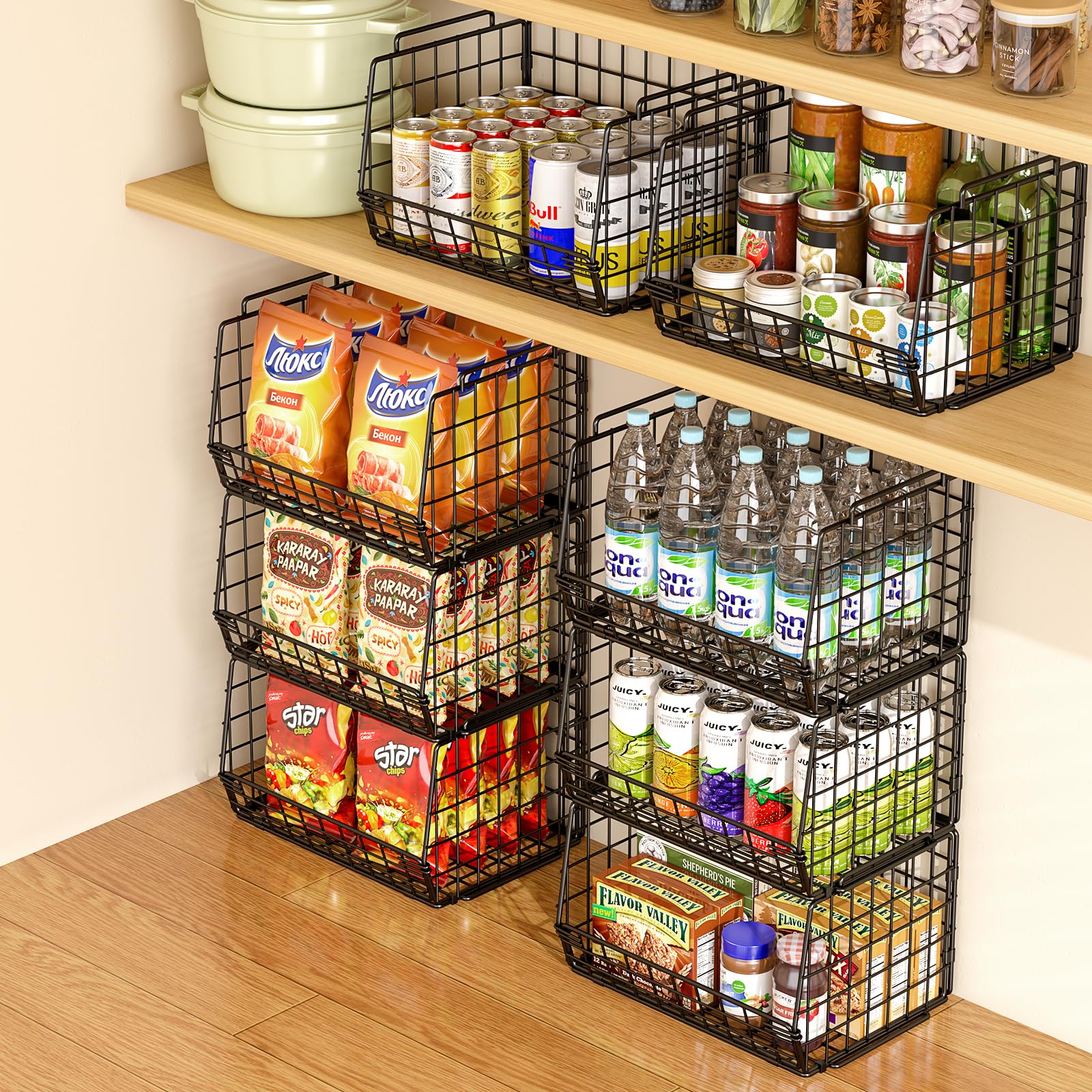easykitch large pantry bins for fruits and vegetables keep produce visible.