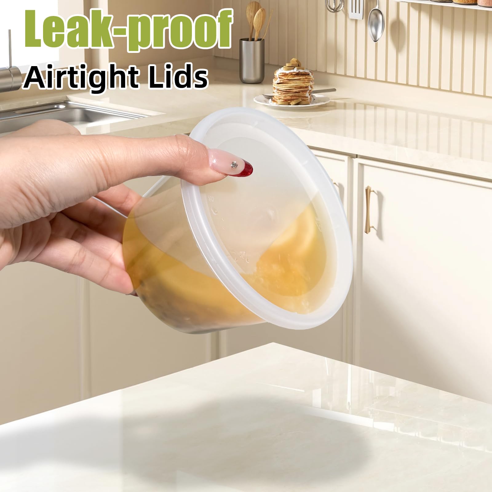 EasyTrip stackable deli containers optimize kitchen space during meal prep.