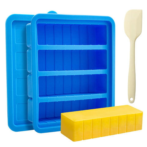 EASYYOURHOME silicone butter mold with lid for easy freezer storage and quick release.