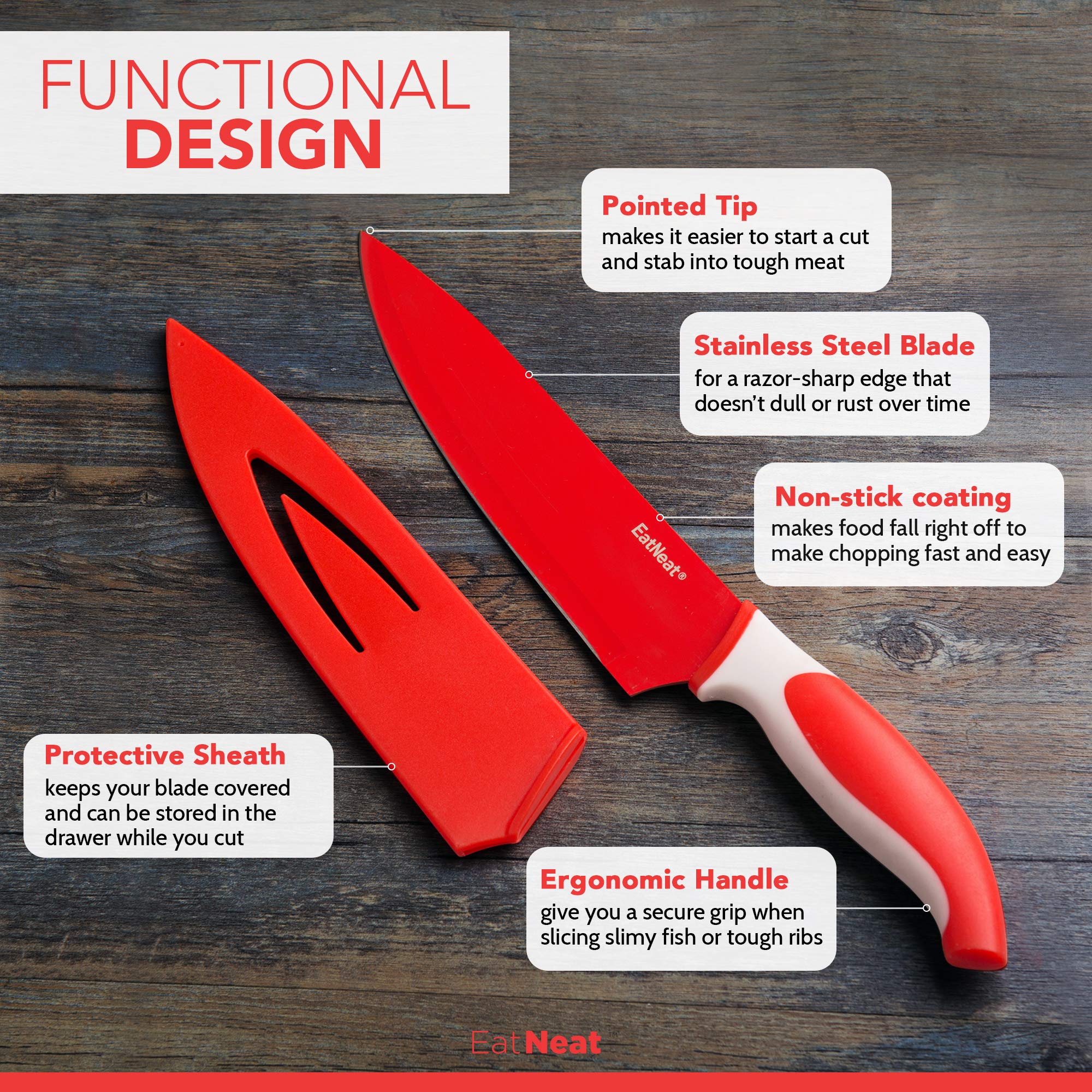 EatNeat cutting board provides stable prep surface.