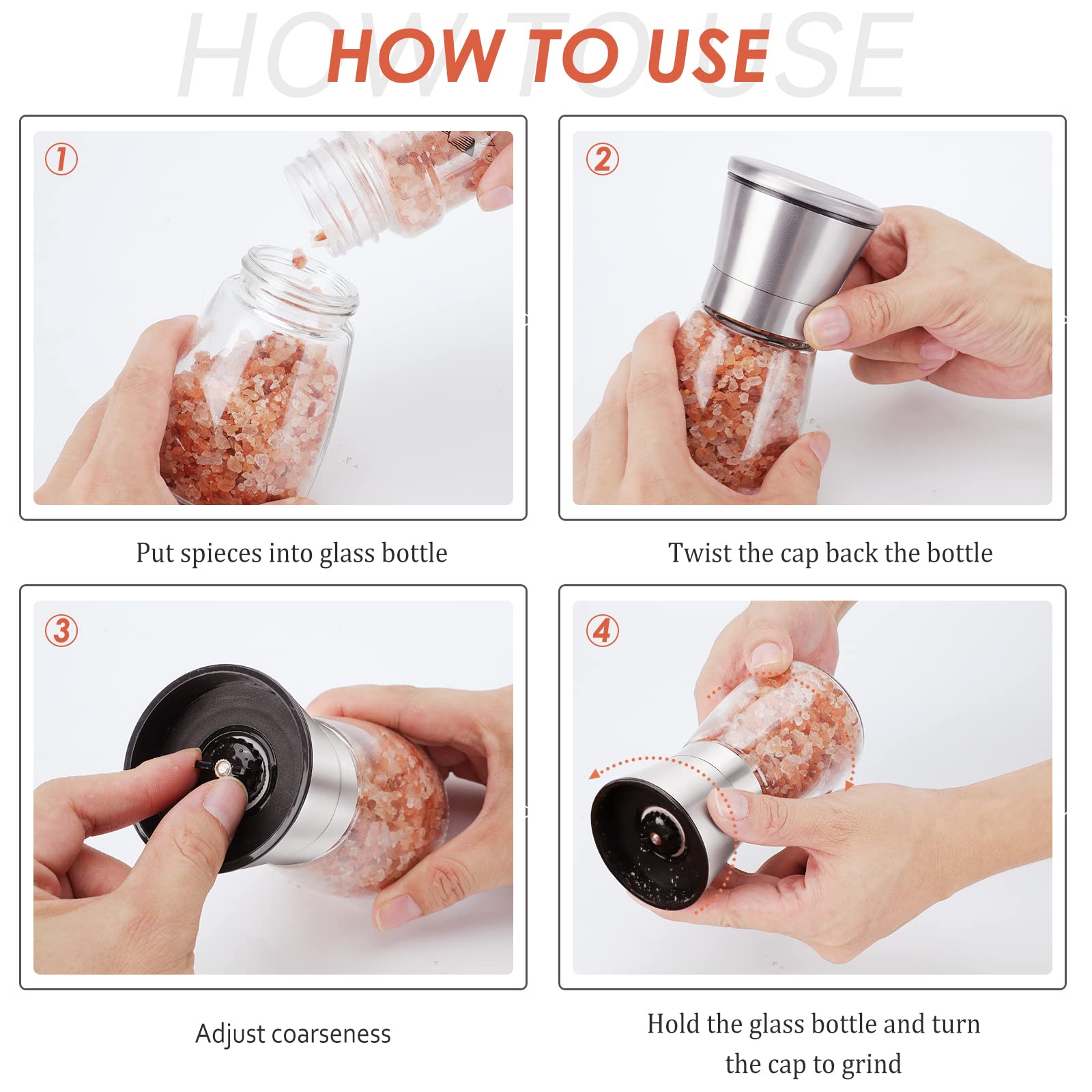 Ebaco two-pack grinders on table show convenient seasoning solution.