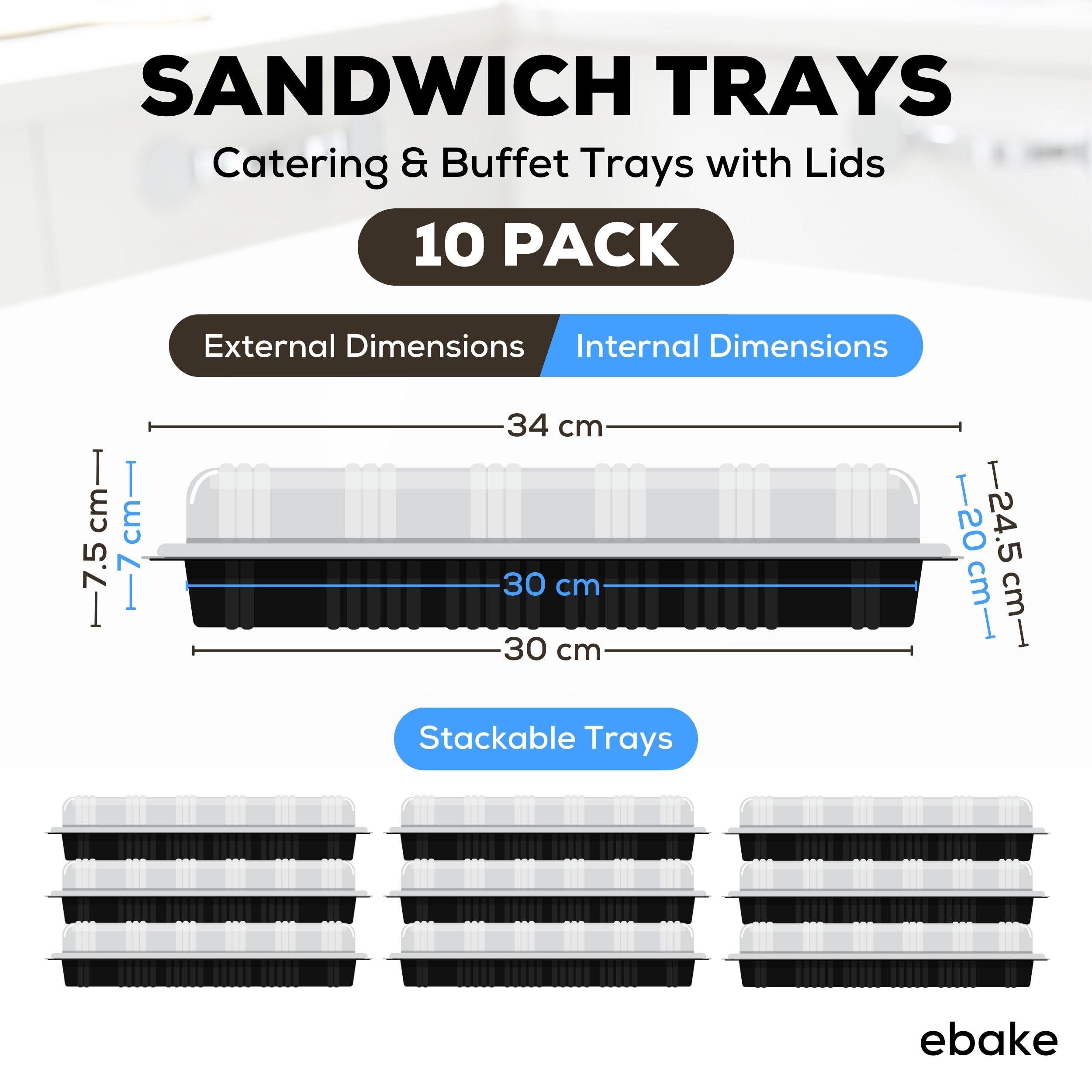 ebake crystal-clear lids on trays showcase food while keeping items fresh