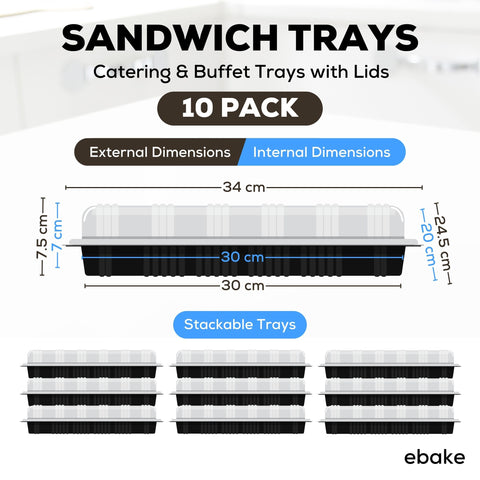 ebake crystal-clear lids on trays showcase food while keeping items fresh
