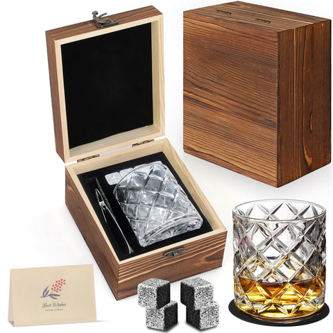 EBGRF whiskey stones gift set in premium wooden box for gifting.