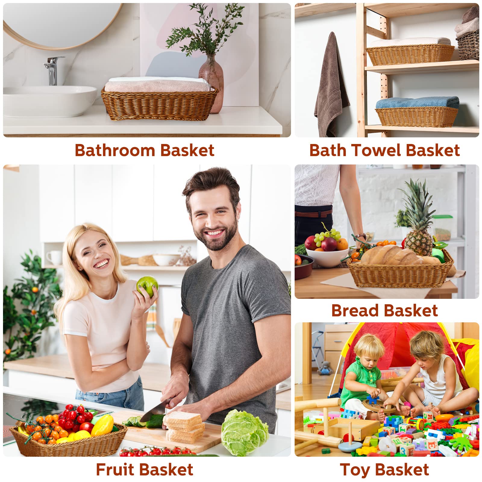 Eccliy 15.8 x 11.8 x 3.2 inch baskets offer ample space.