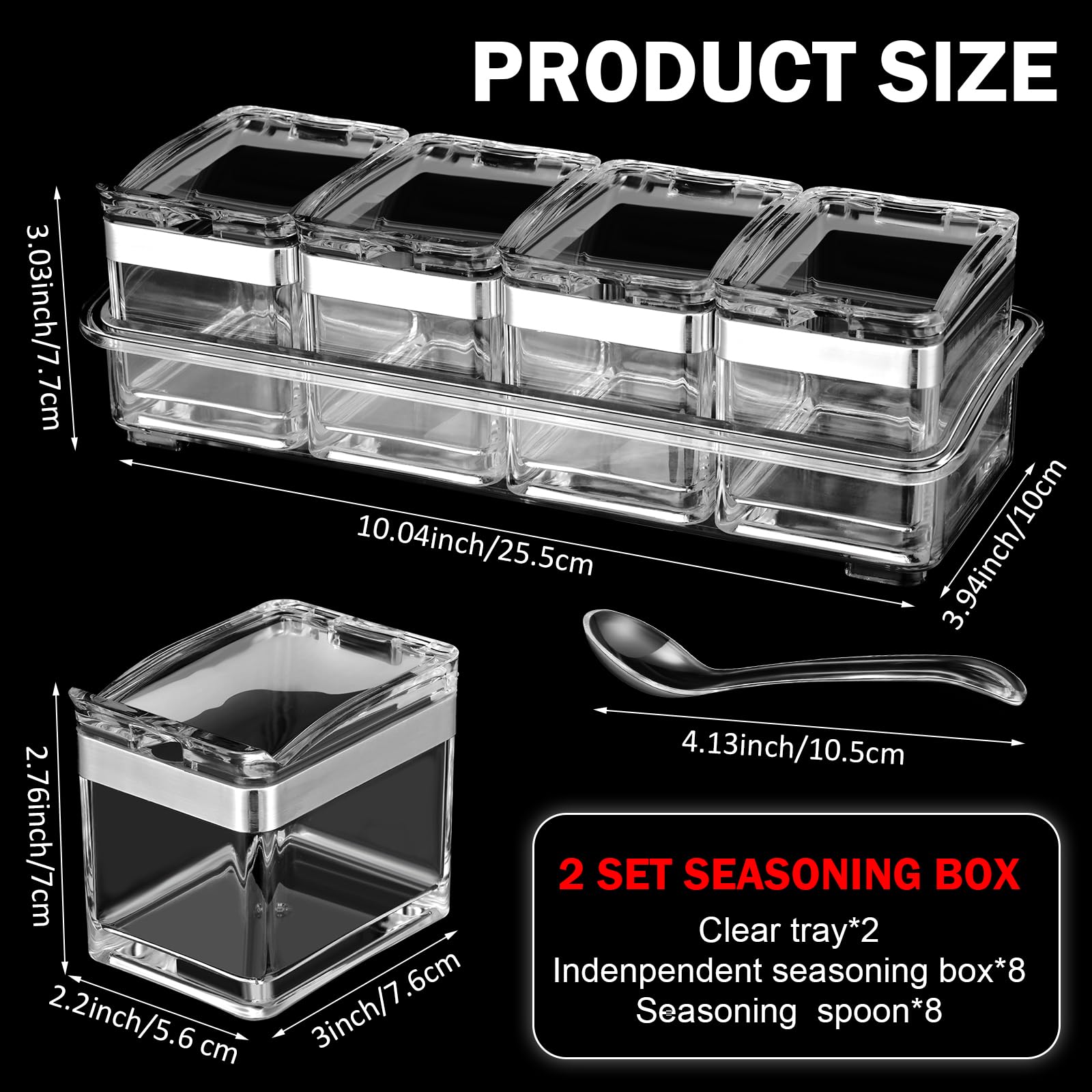 Eccliy clear spice jars with lids and spoons for easy viewing and scooping