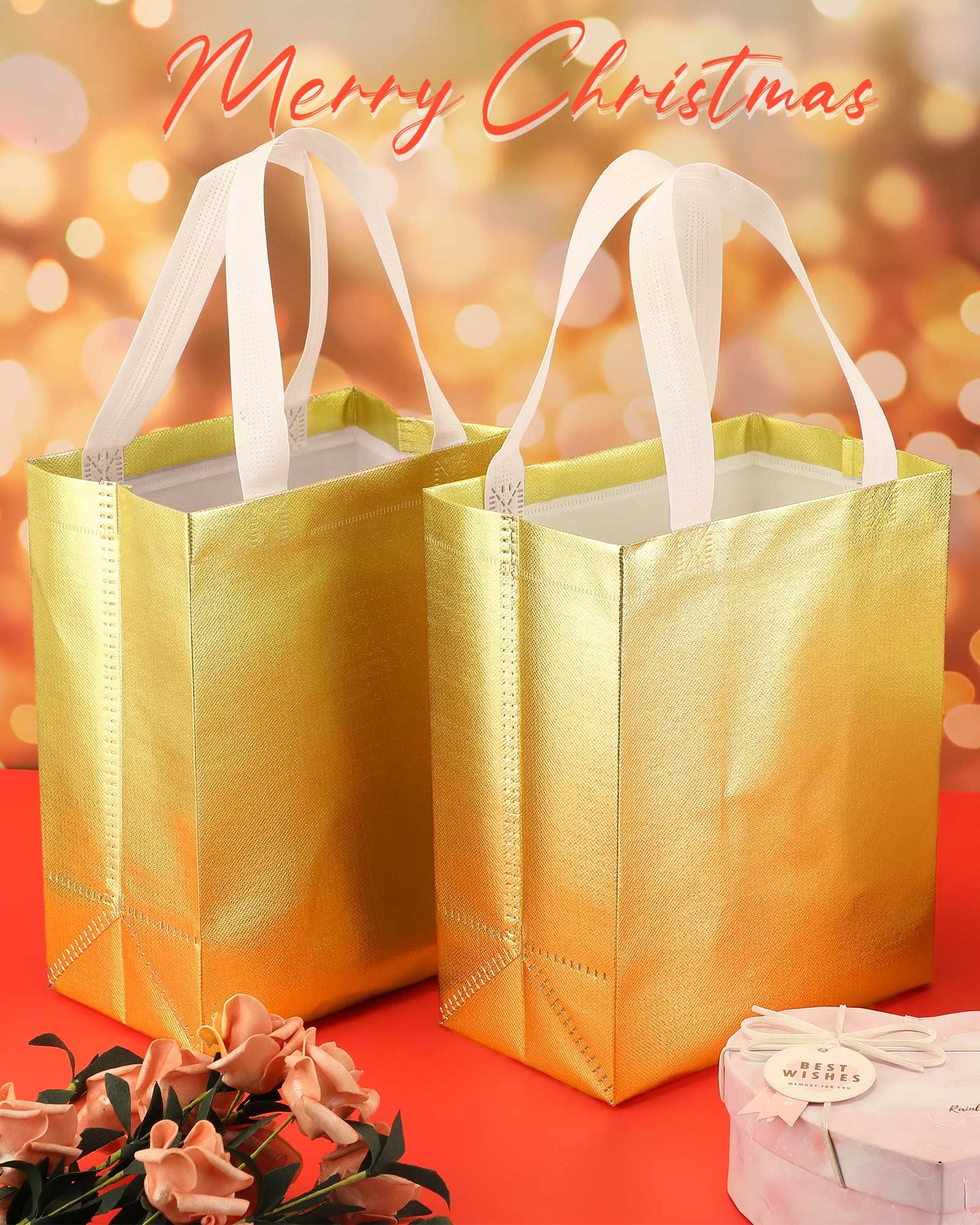 Eccliy glossy reusable tote with handle, ideal for shopping and daily use.