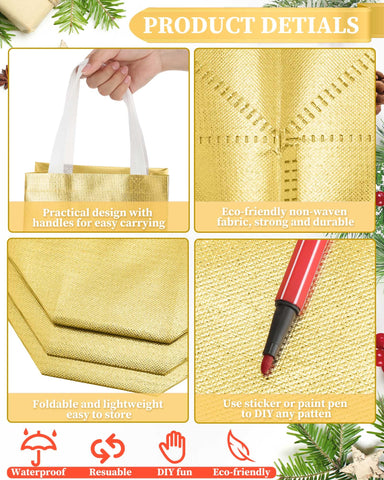 Eccliy gold medium-size bags with laser design, perfect for weddings or events.