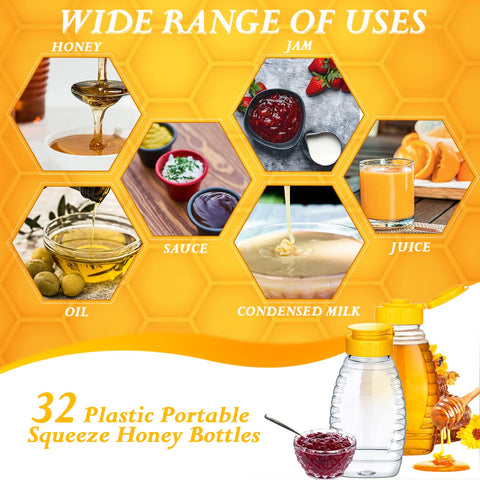 Eccliy 32-pack of clear jars ready for honey.