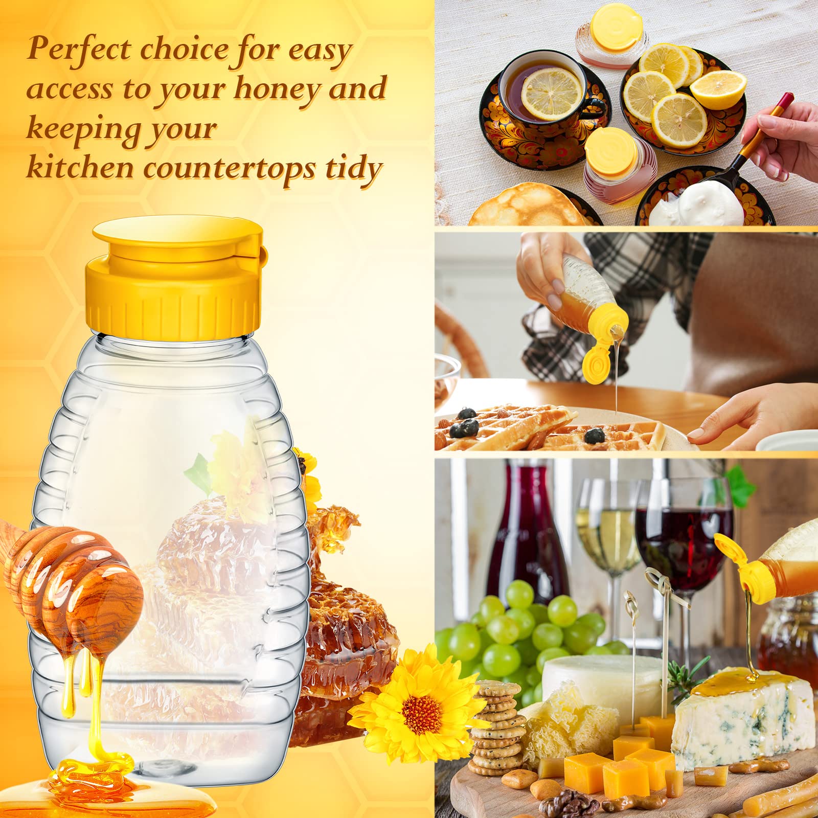 Eccliy washable reusable jar for long-lasting honey storage.