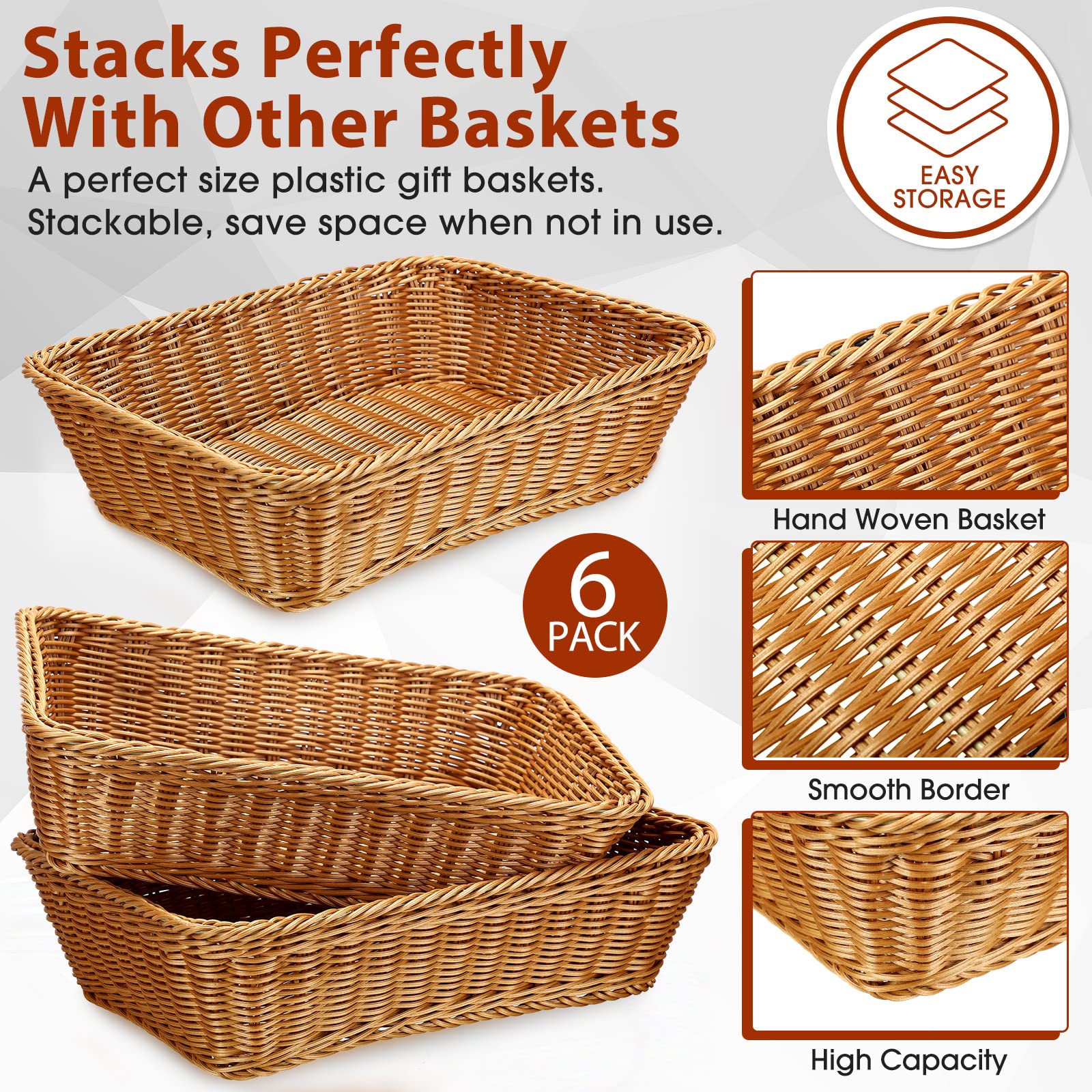 Eccliy rectangle rattan display baskets enhance kitchen organization and presentation.