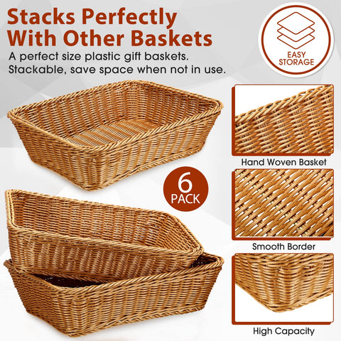 Eccliy rectangle rattan display baskets enhance kitchen organization and presentation.