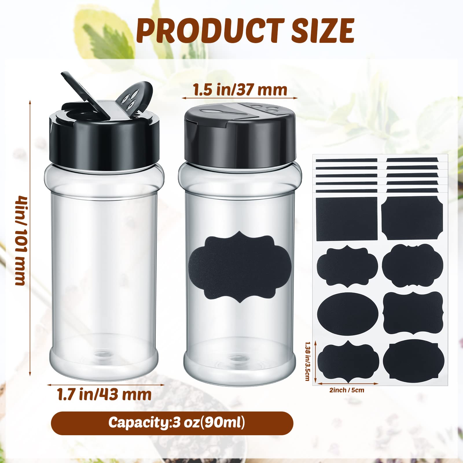 Eccliy wide-mouth spice bottles for easy refilling during cooking
