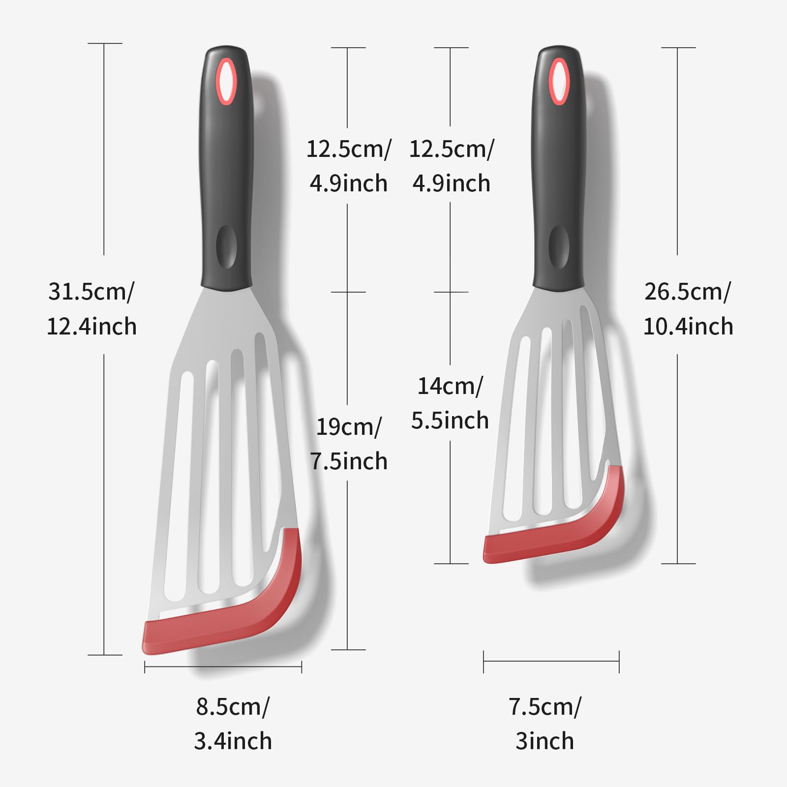 Ecerangus red spatula protecting nonstick cookware while lifting food
