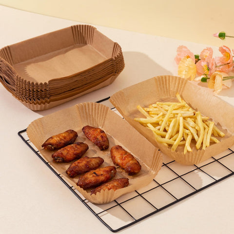 Ecfvtp heat-resistant liners withstand up to 450F, preserving flavor and pan cleanliness.