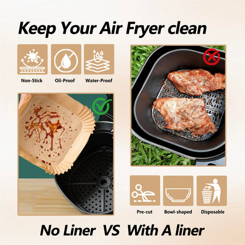 Ecfvtp high temp waterproof oil-resistant liners for safe air frying.