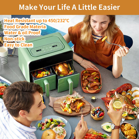 Ecfvtp disposable liners offer quick cleanup after roasting and frying.