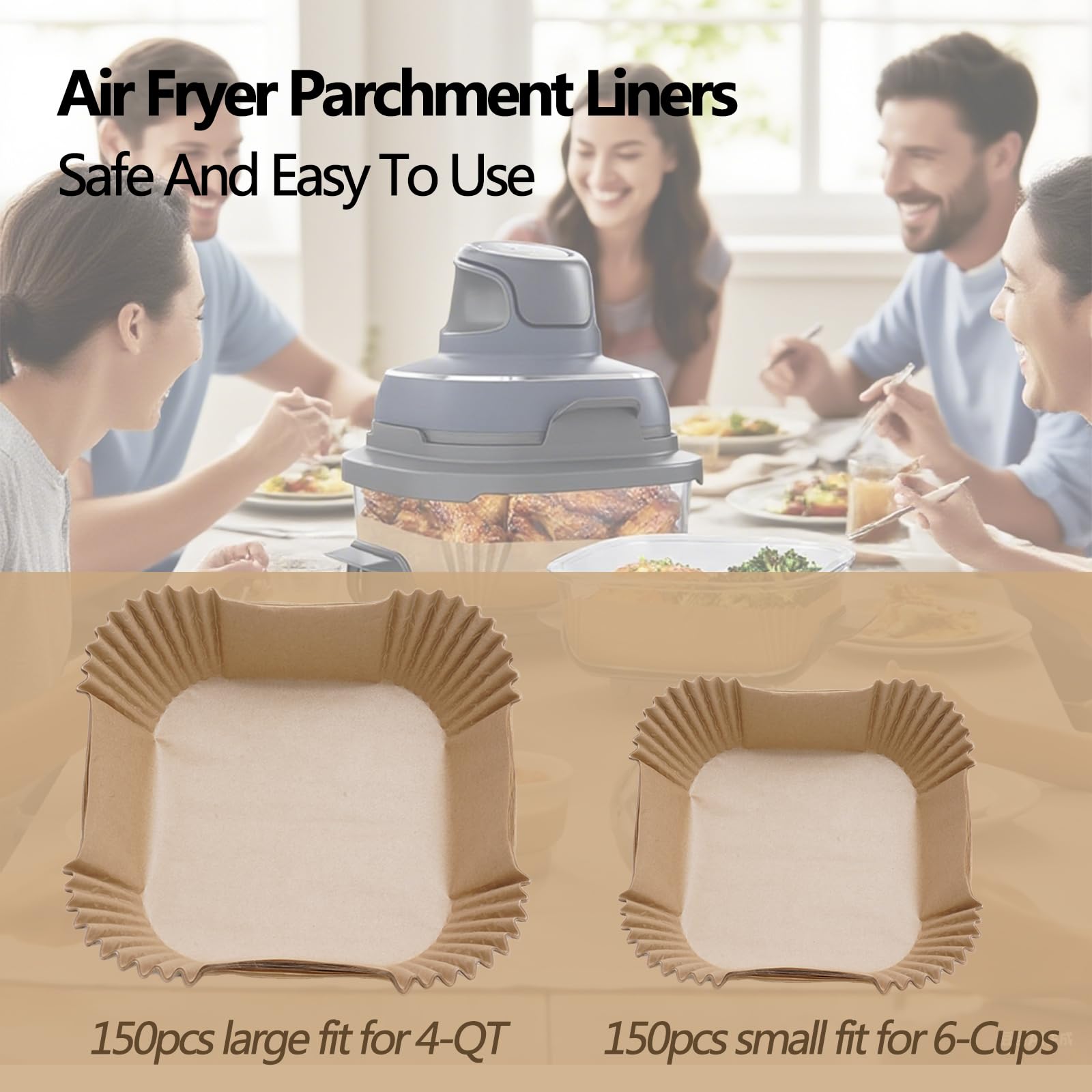 Ecfvtp liners for 4QT and 6Cups containers keep surfaces clean during cooking.