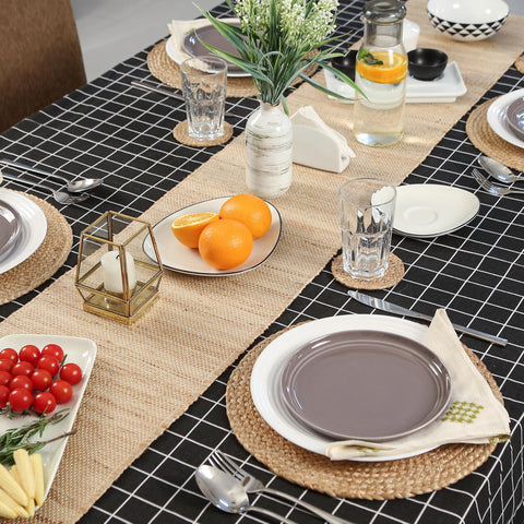 Eco Crave Jute Placemats round durable braided texture adds natural charm to gatherings.