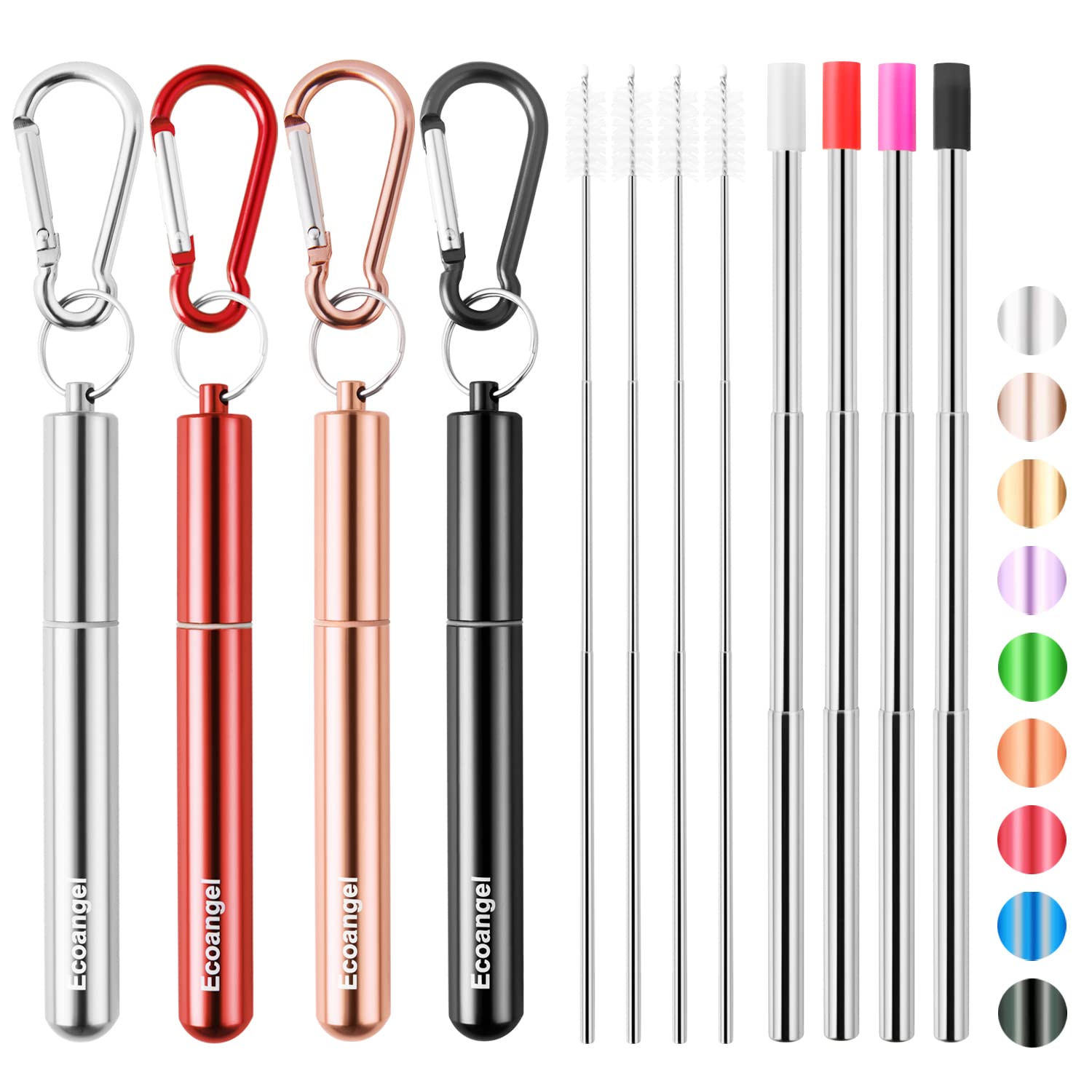 Ecoangel cruise ship collapsible straw with compact case for travel.