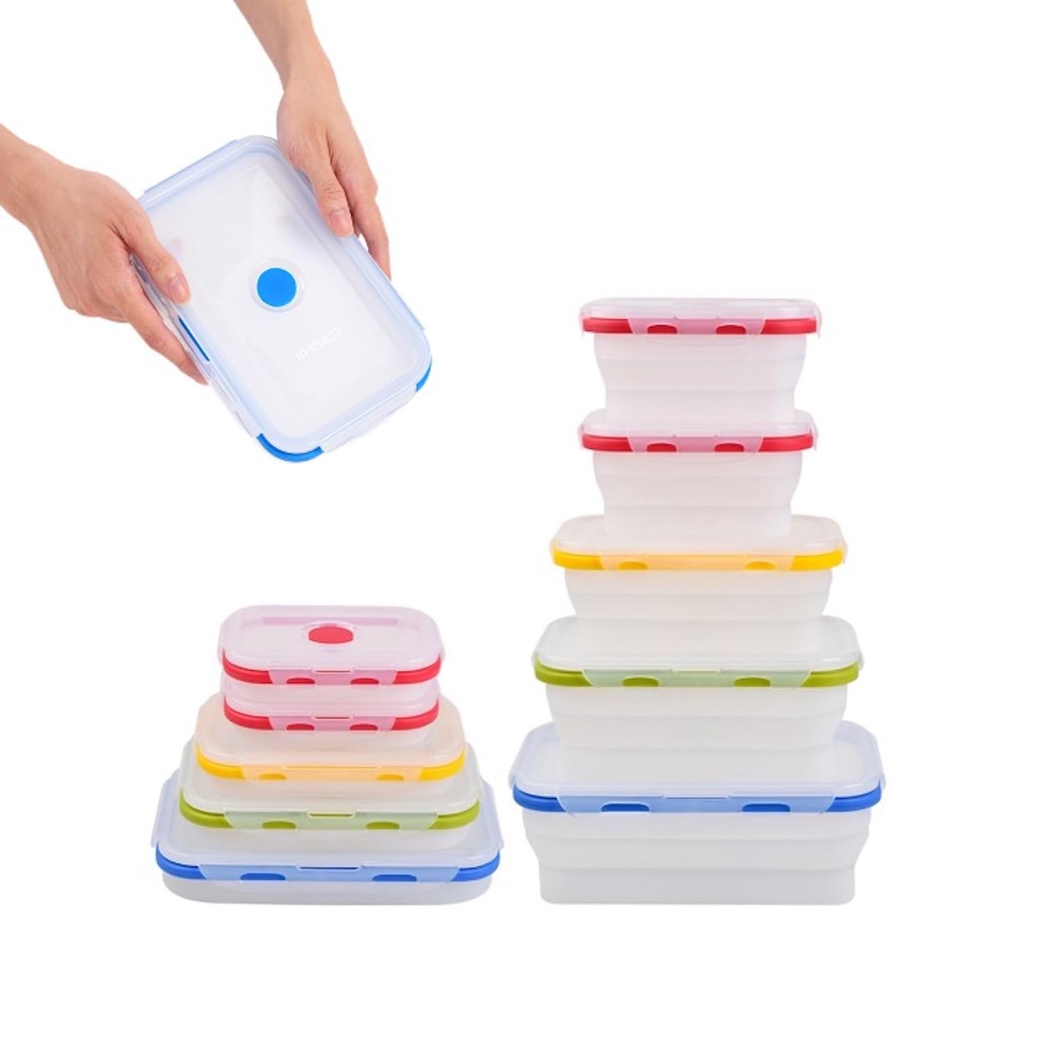 EcoBERI collapsible 12oz twin containers ideal for space-saving lunch packing