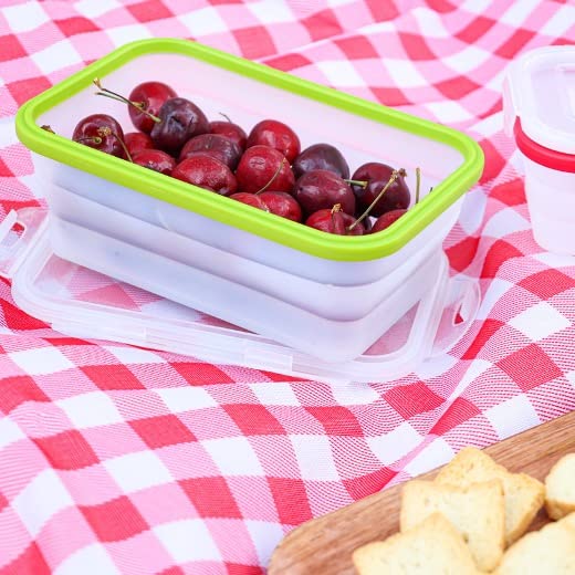 ECOBERI collapsible containers with open lids show airtight sealing.