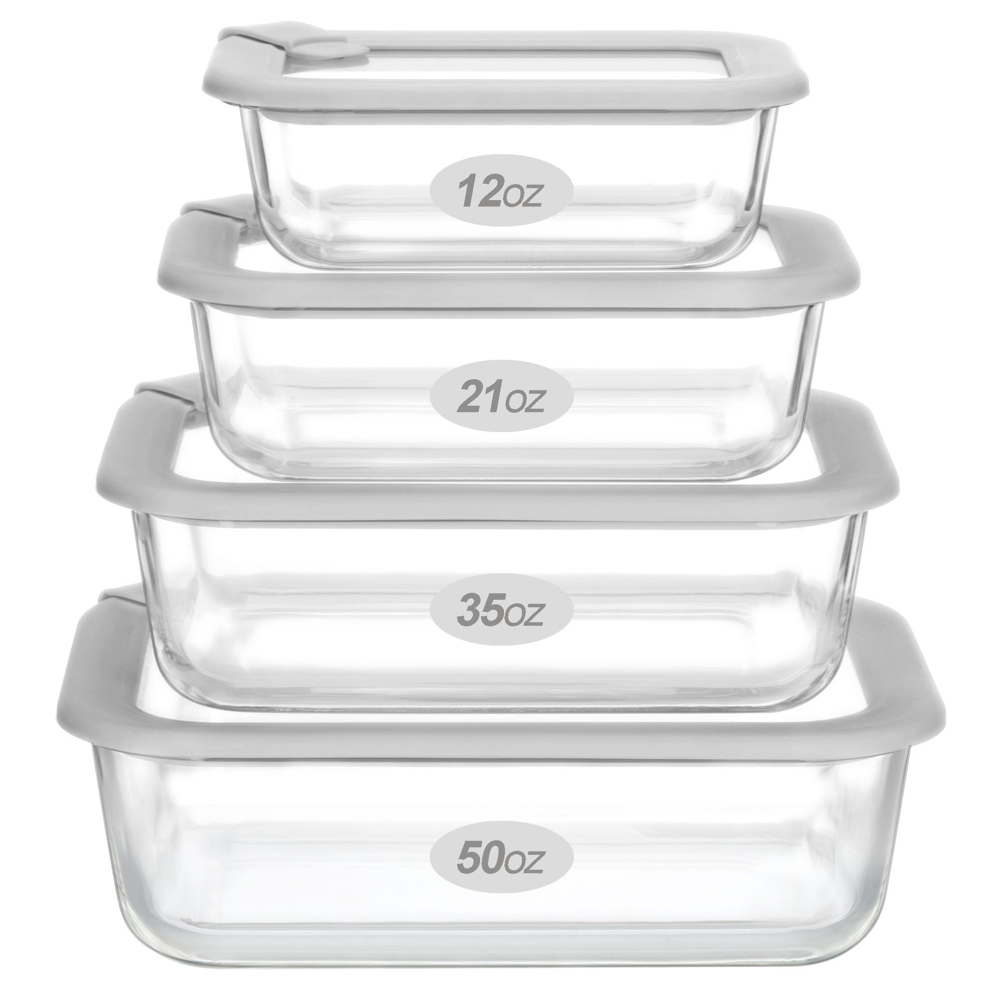 EcoEvo glass container 1cup with clear view and compact storage
