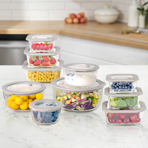 EcoEvo 21oz rectangle glass container for meal prep and leftovers.