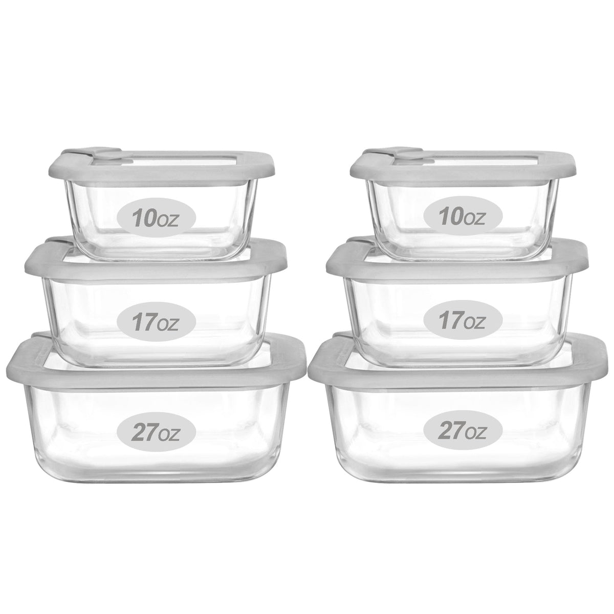 EcoEvo square 27oz glass container with silicone frame, airtight to keep leftovers fresh.