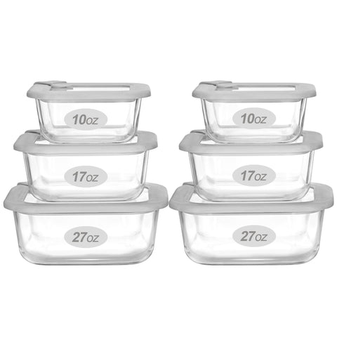 EcoEvo square 27oz glass container with silicone frame, airtight to keep leftovers fresh.