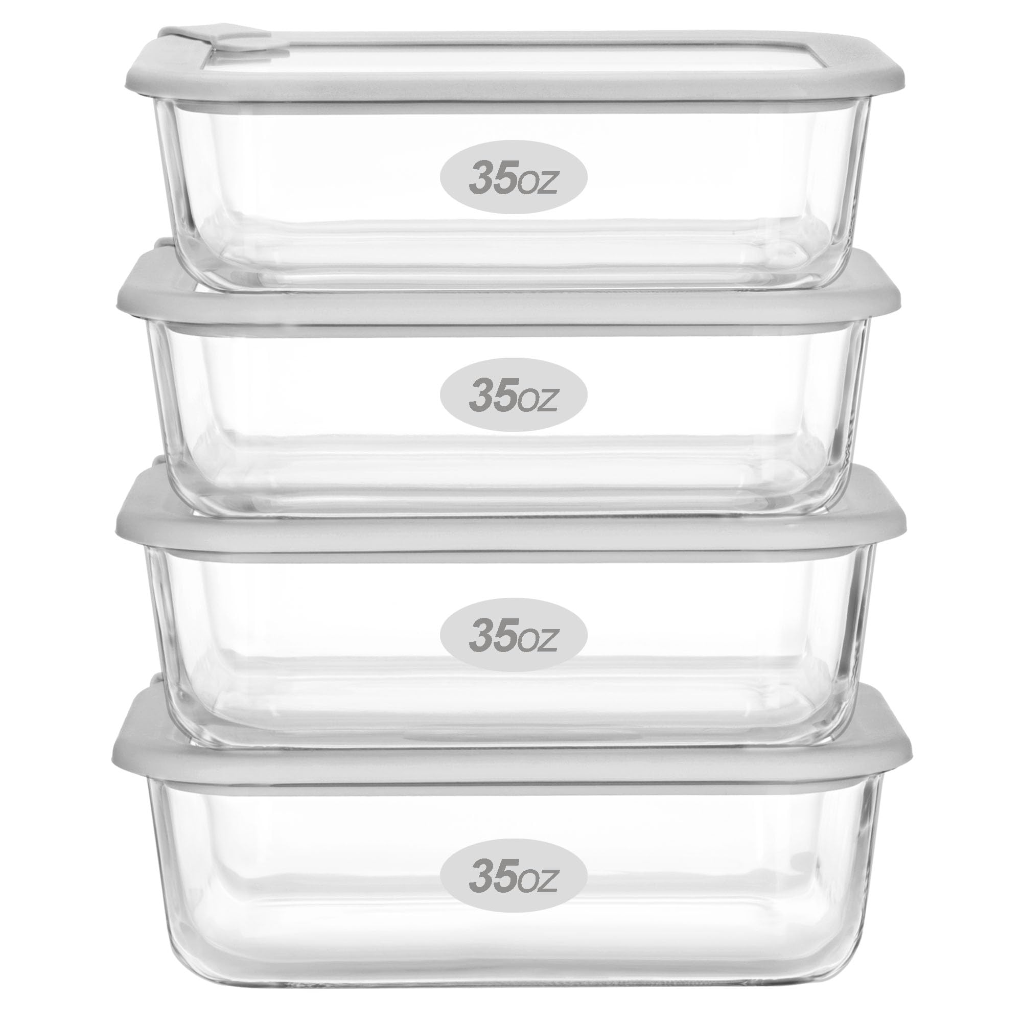 EcoEvo square 27oz glass container with silicone frame lid keeps leftovers fresh and easy to view.