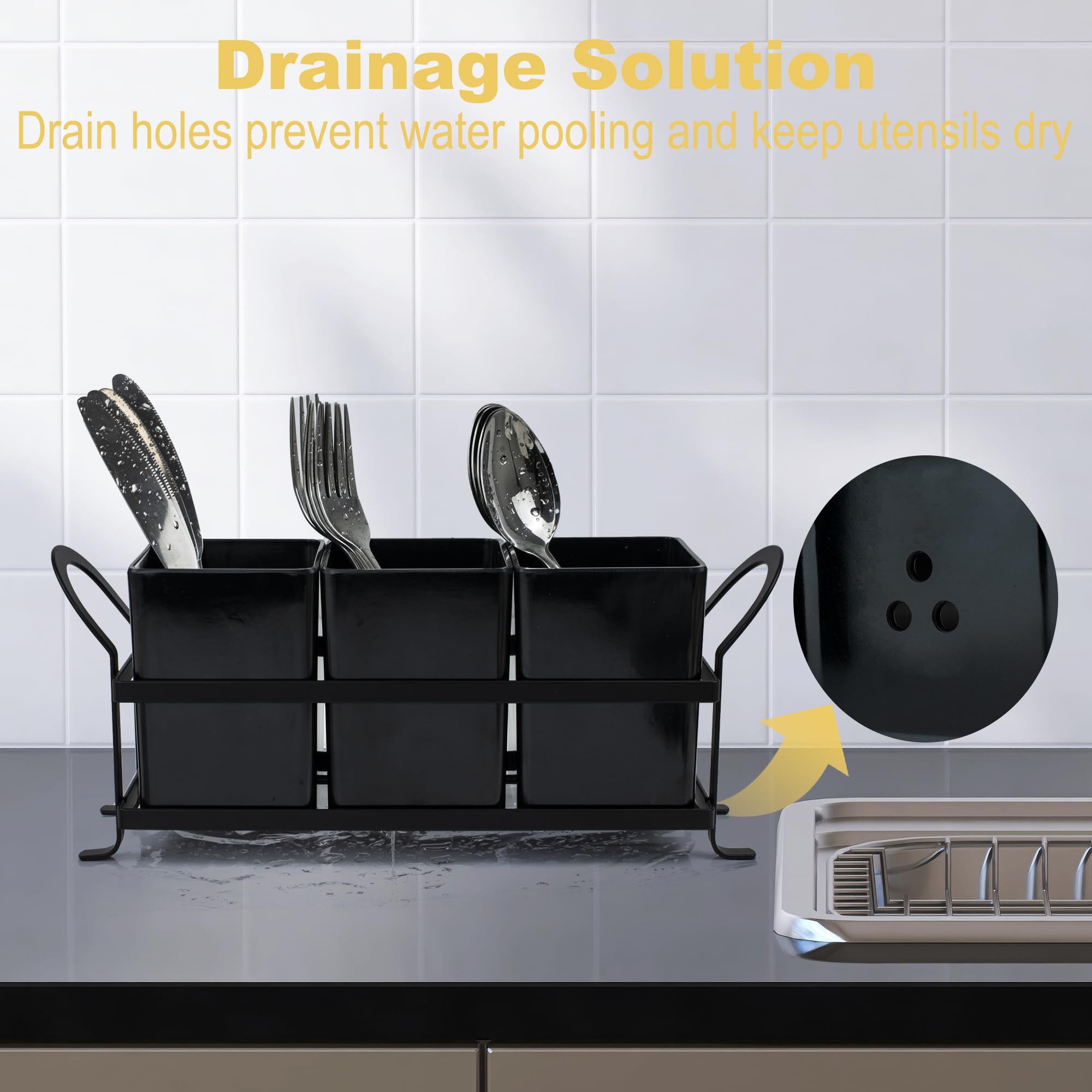 ECOIOU three-bin caddy with removable containers for easy cleaning and refilling