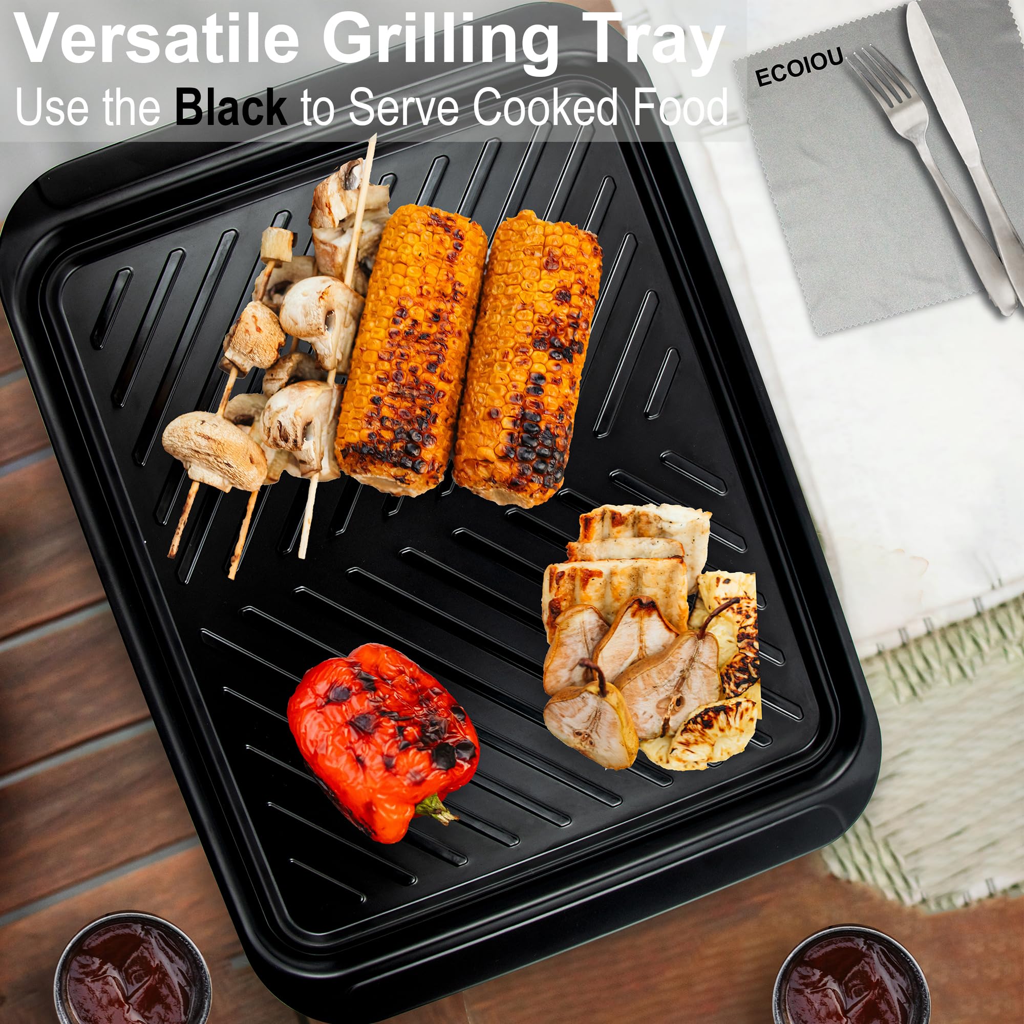 ECOIOU dishwasher-safe two-pack makes cleanup quick after grilling.