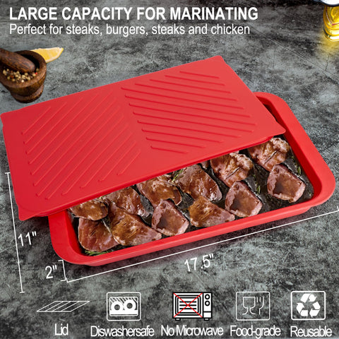ECOIOU Black Serving Tray keeps cooked food separated for easy serving