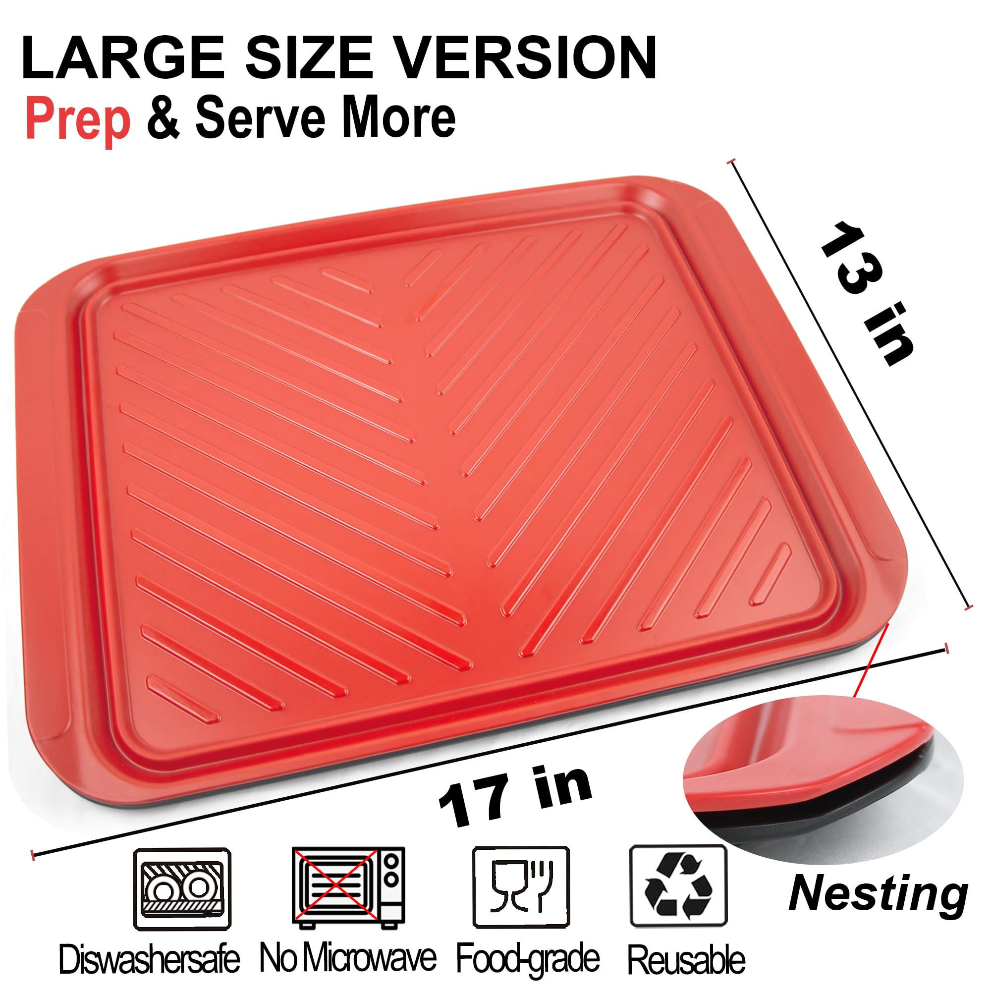ECOIOU large grilling tray for cooked food serving keeps grilled dishes presentable.