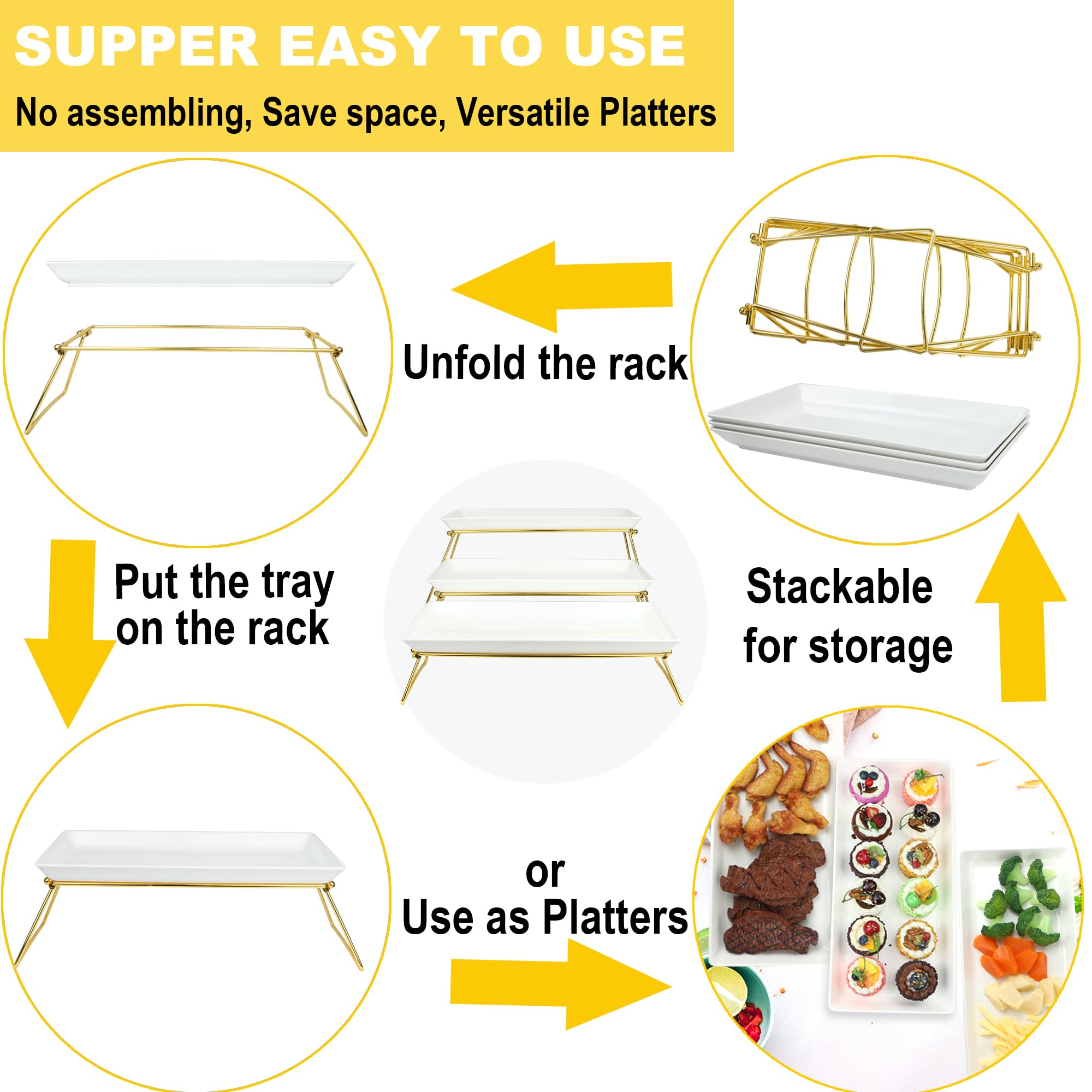 ECOIOU melamine platters set offers durable, easy-care serving for events.