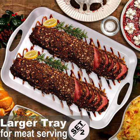 ECOIOU melamine tray with matte finish offering lightweight durability.