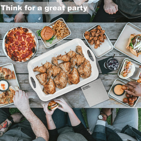 ECOIOU outdoor picnic tray setup for RV and outdoor entertaining.
