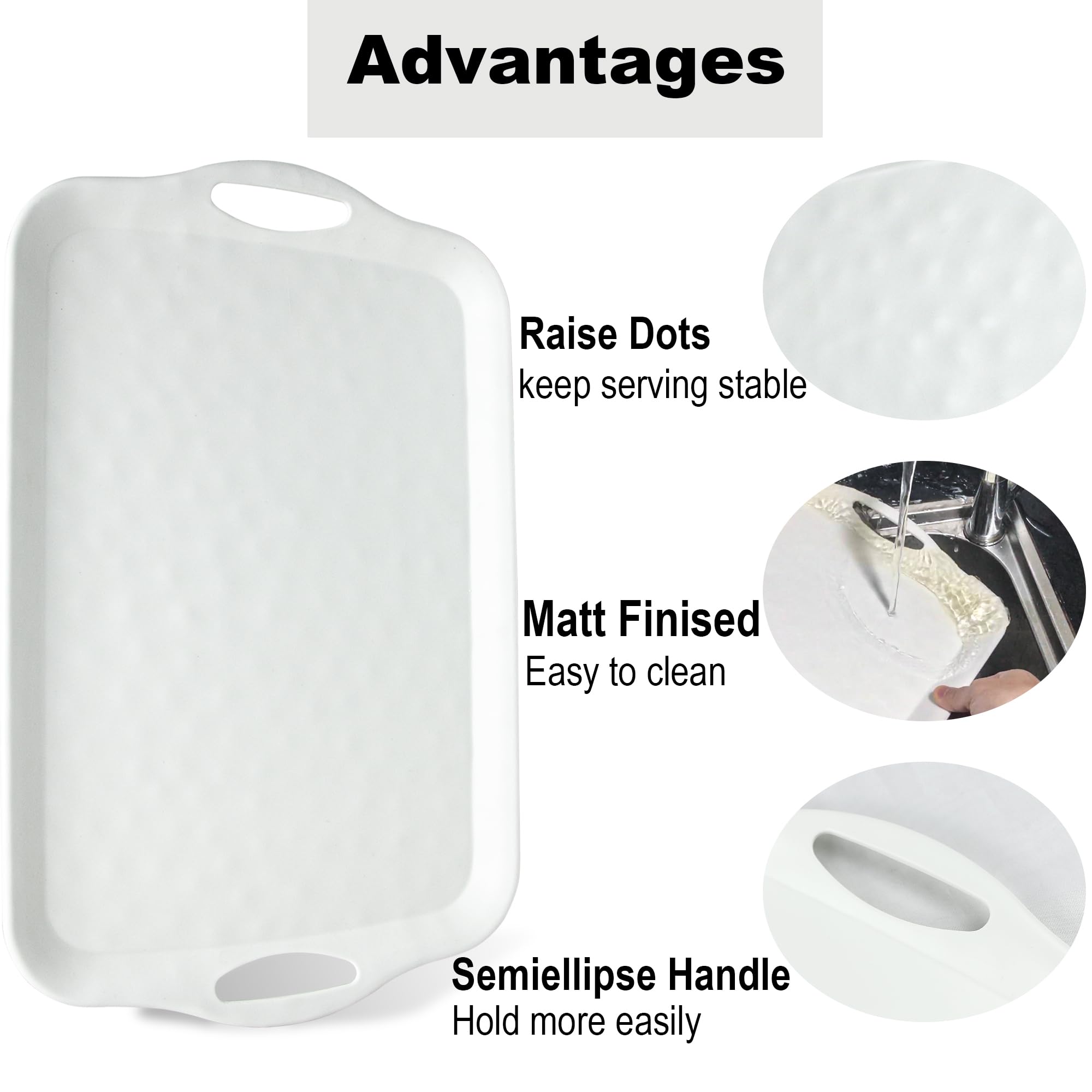 ECOIOU raised edge 0-25-inch aids juice containment and spill prevention.