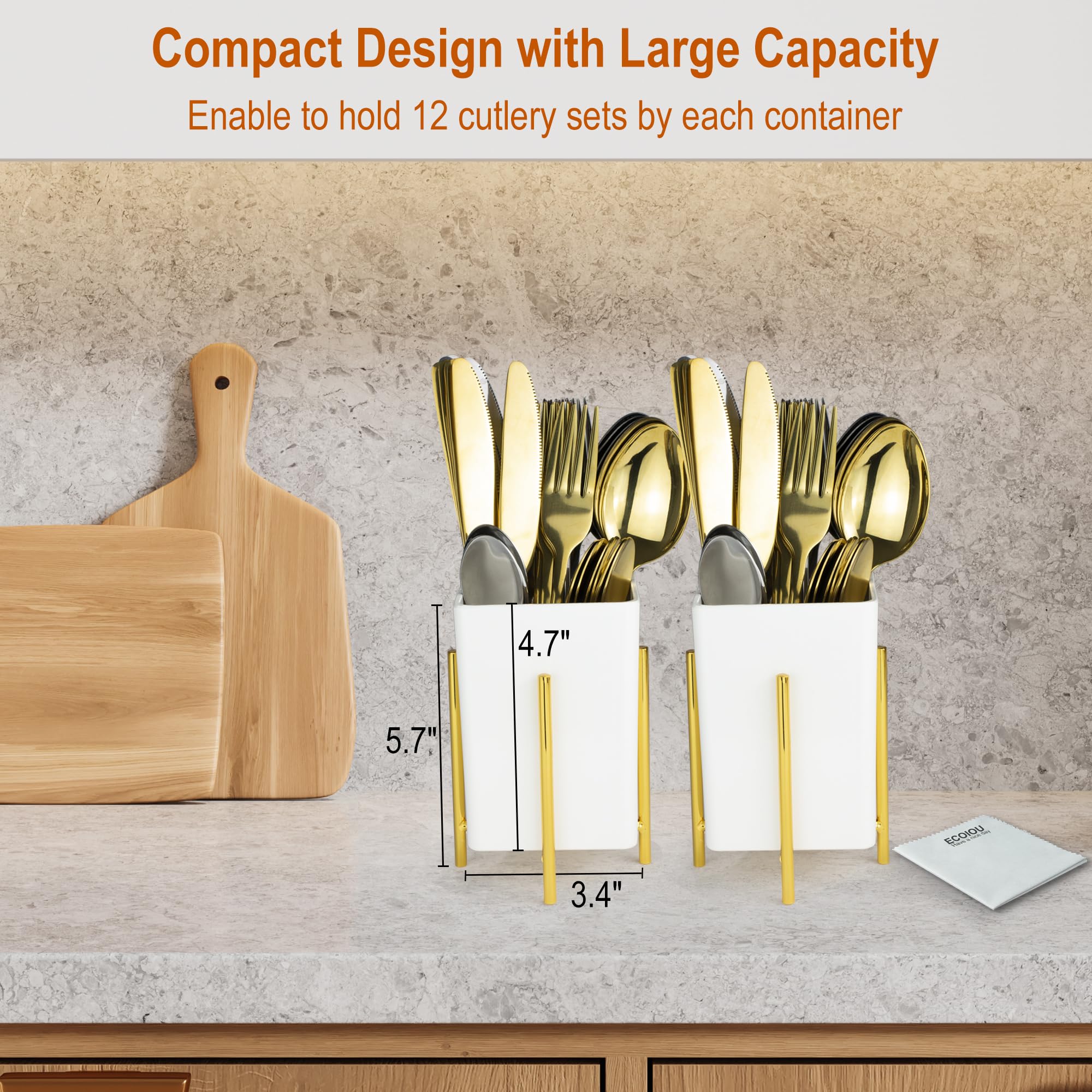 ECOIOU silverware caddy on kitchen countertop for home use
