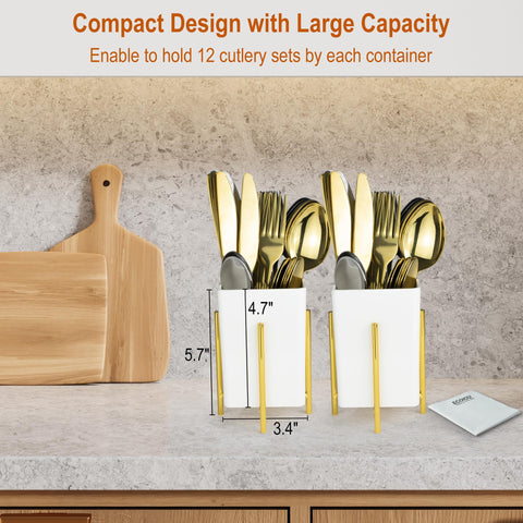 ECOIOU silverware caddy on kitchen countertop for home use