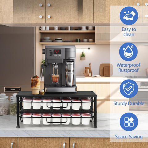ECOLOVI sliding-drawers open view demonstrates quick pod access and organization.
