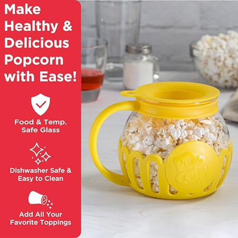 Ecolution Micro-Pop with temperature-safe glass demonstrates clear popping for even heat.