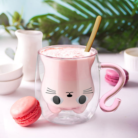 Ecooe clear glass mug ideal for tea and coffee.