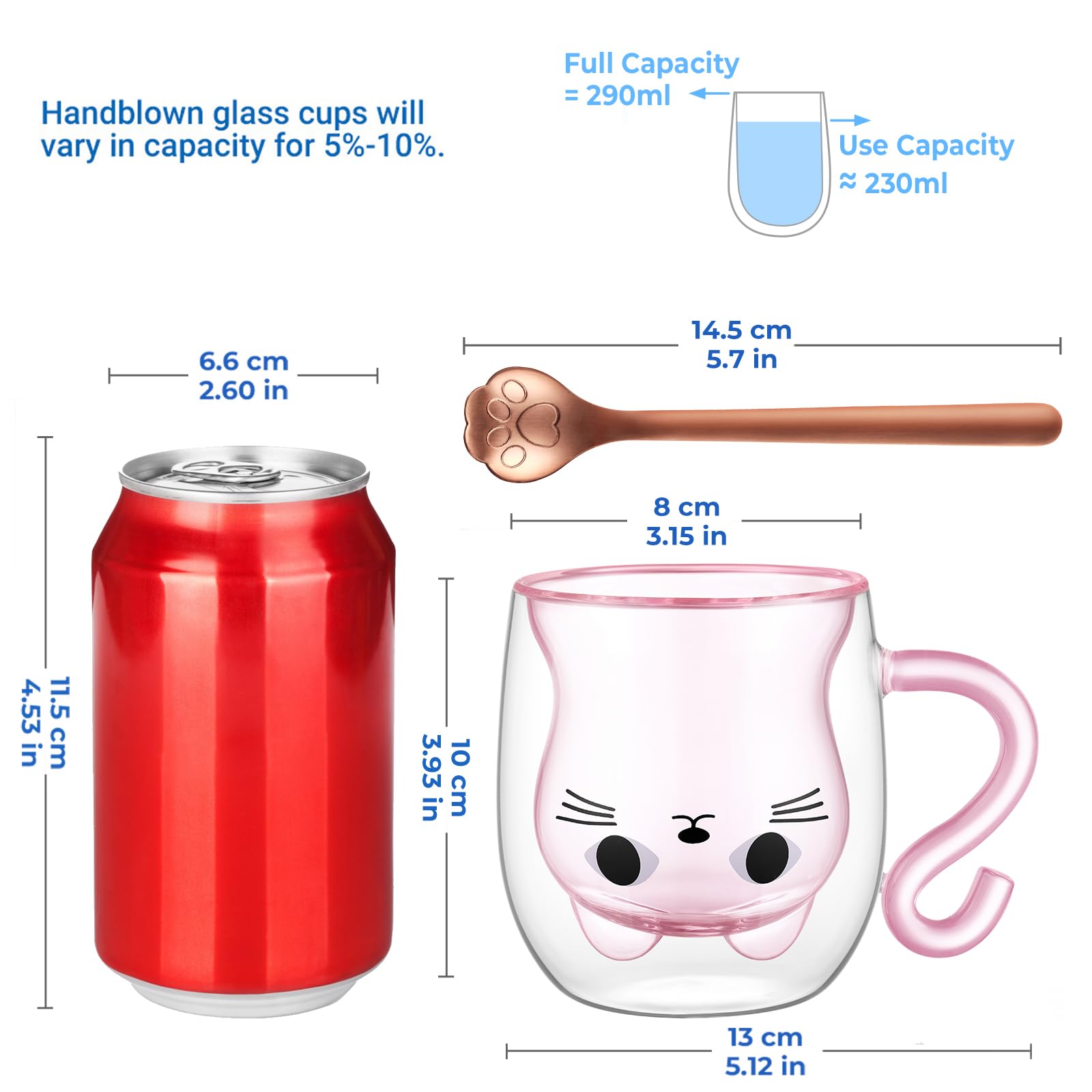 Ecooe double-wall glass mug keeps drinks hot or cold efficiently.
