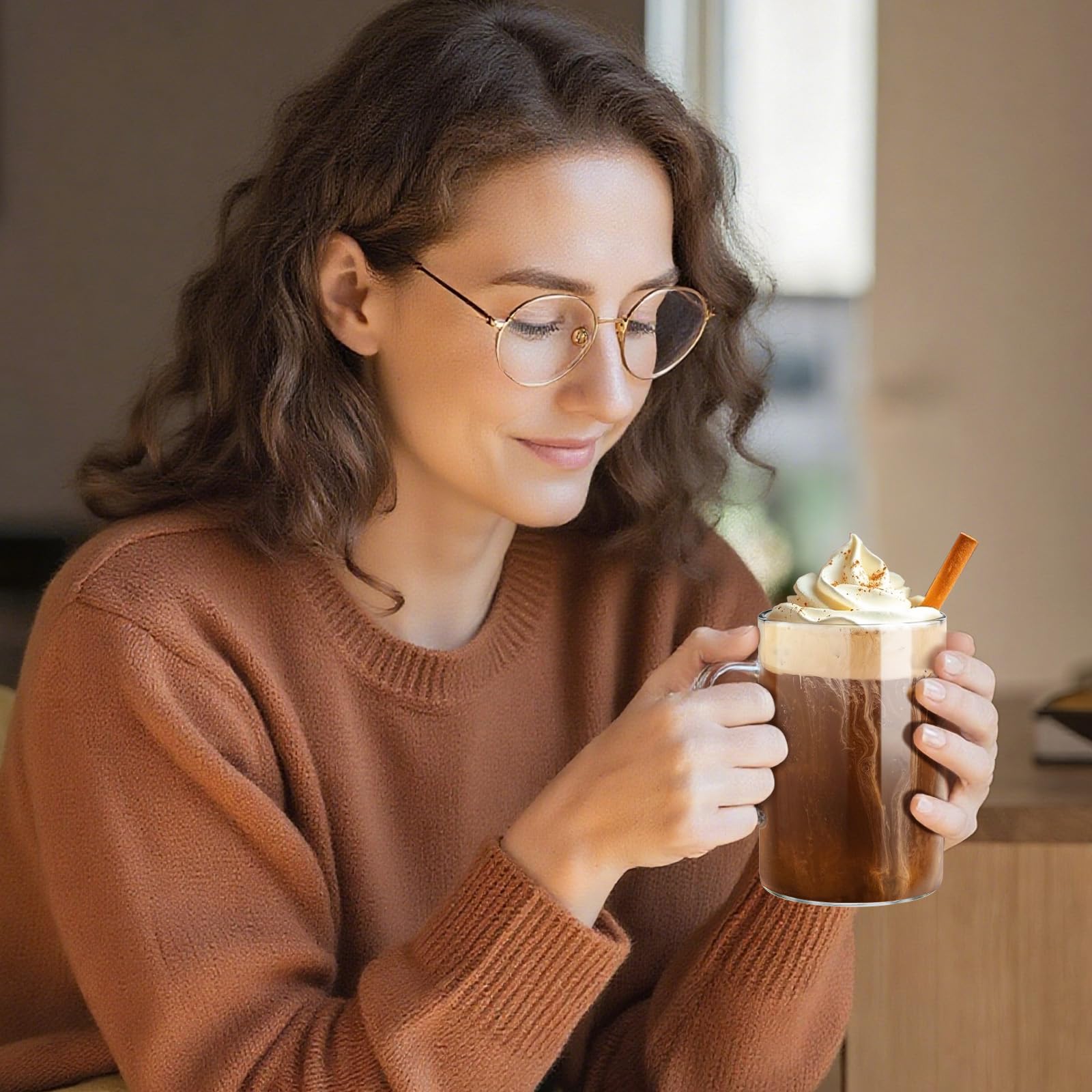 ecooe glass mugs stacked for compact storage