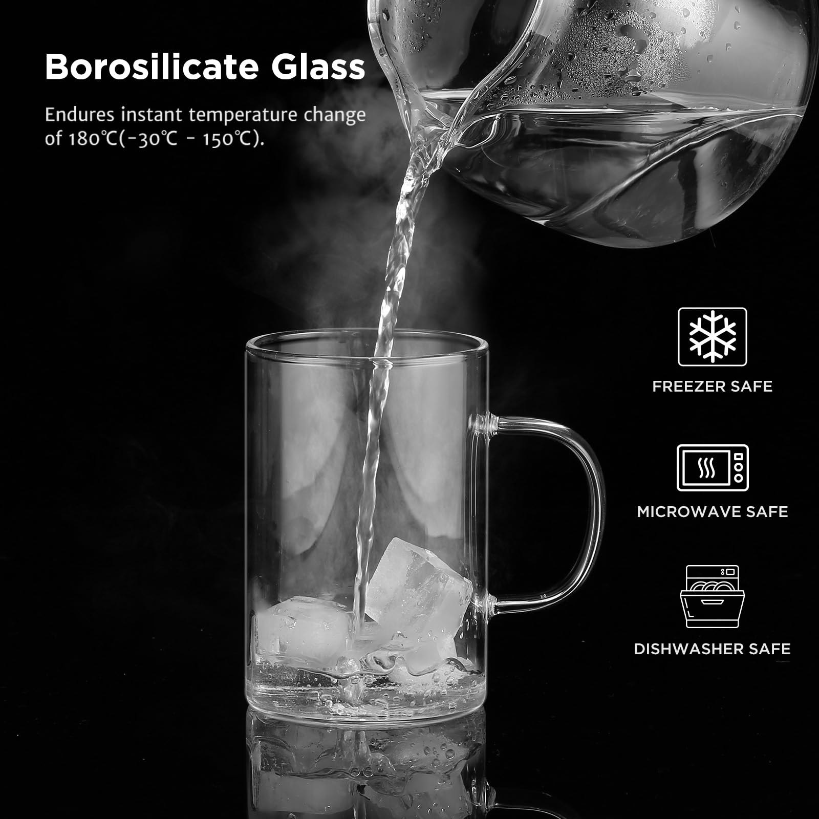 closeup of thickened borosilicate glass detailing