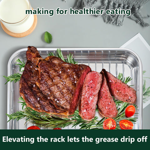 Ecookware by LGX easy-cleanup roasting pan collects juices for quick tidying