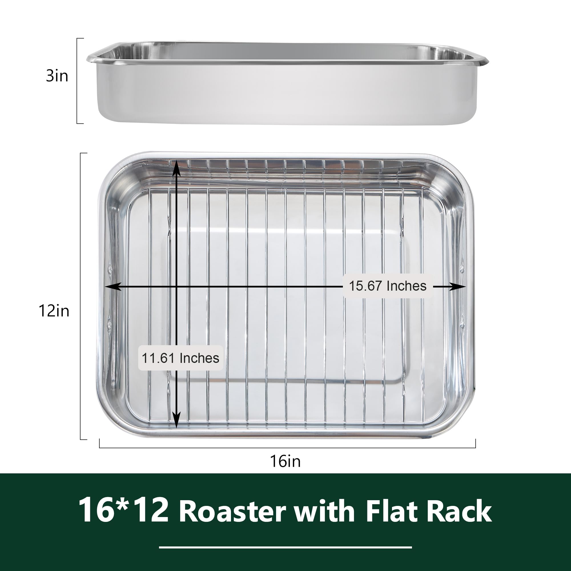 Ecookware by LGX roasting pan edge and rack for stable, mess-free baking