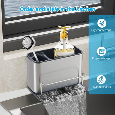 Ecookware by LGX sink caddy with brush organizer for a clutter-free kitchen.